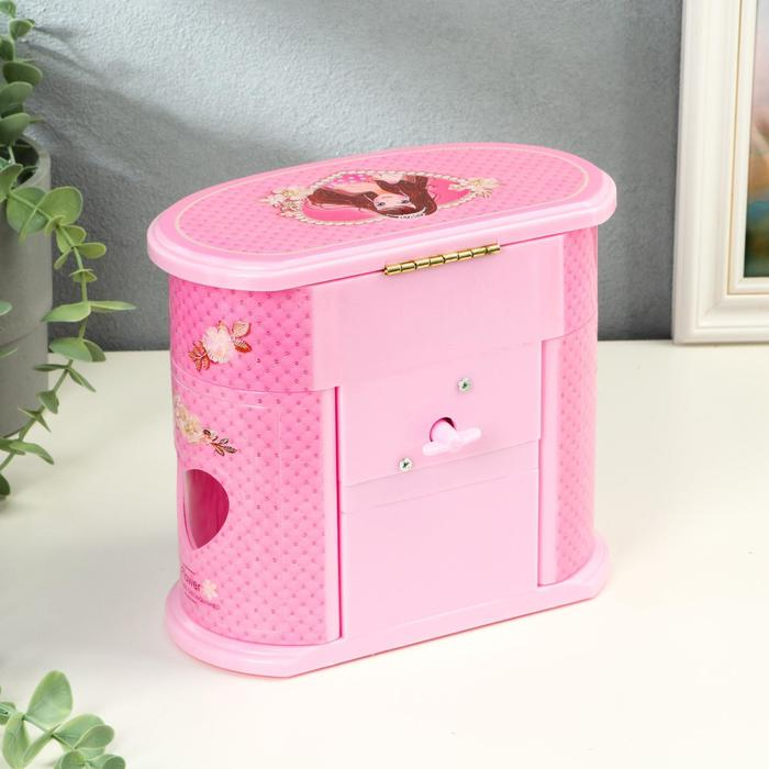 Шкатулка музыкальная механическая Шкатулка музыкальная механическая "Комод принцессы" розовая 17,5.20х11 см