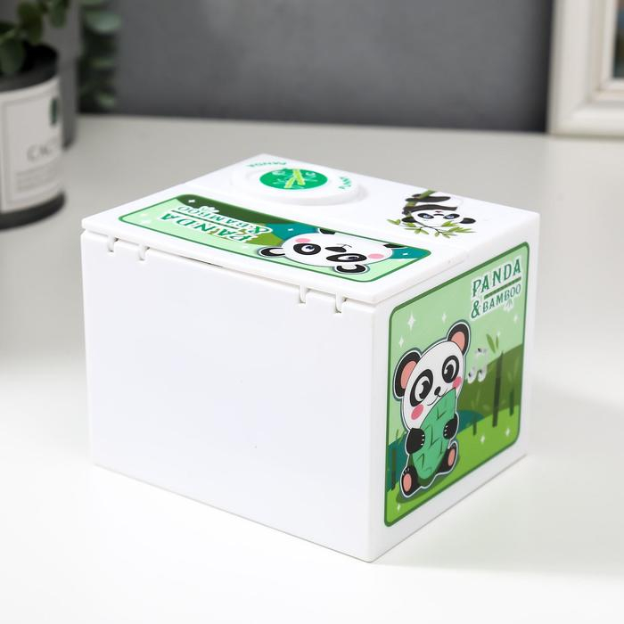 Копилка пластик Копилка пластик "Панда прячет монетки" 9х12х10 см