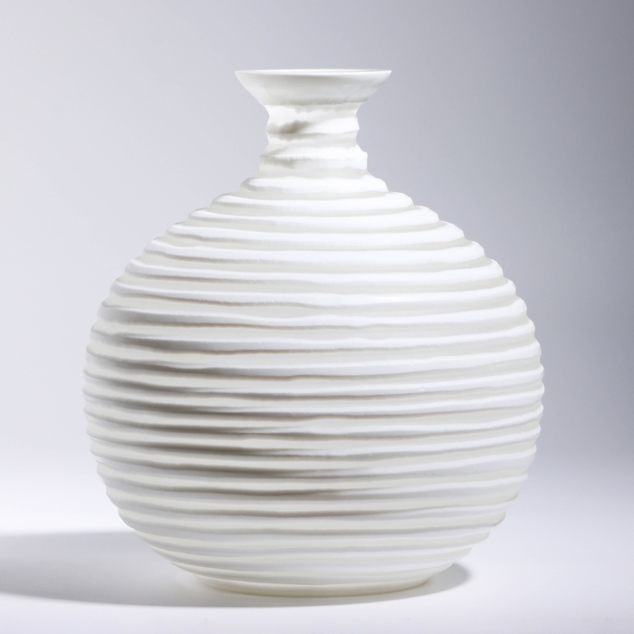 Ваза для цветов «Аркадия» из стекла, белая 23 х 21 х 21 см Ваза для цветов «Аркадия» из стекла, белая 23 х 21 х 21 см