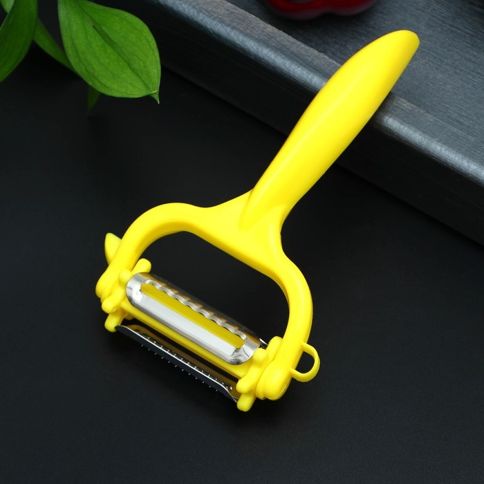 Овощечистка многофункциональная Доляна, 16×9 см, цвет жёлтый Овощечистка многофункциональная Доляна, 16×9 см, цвет жёлтый