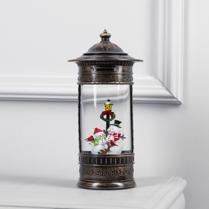 Светодиодная фигура «Фонарь со снеговиками» 14 × 27 × 14 см, пластик, батарейки ААх3 (не в комплекте), USB, свечение тёплое белое Светодиодная фигура «Фонарь со снеговиками» 14 × 27 × 14 см, пластик, батарейки ААх3 (не в комплекте), USB, свечение тёплое белое
