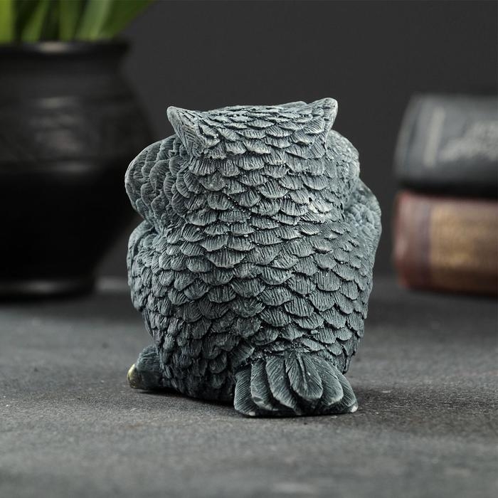 Фигура Фигура "Сова с книгами" серо-голубой 10х6х6см