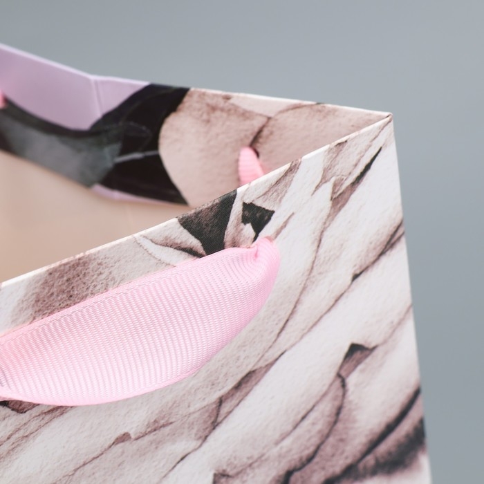 Пакет подарочный под бутылку, упаковка, «Нежность», 13 х 32 х 11,3 см