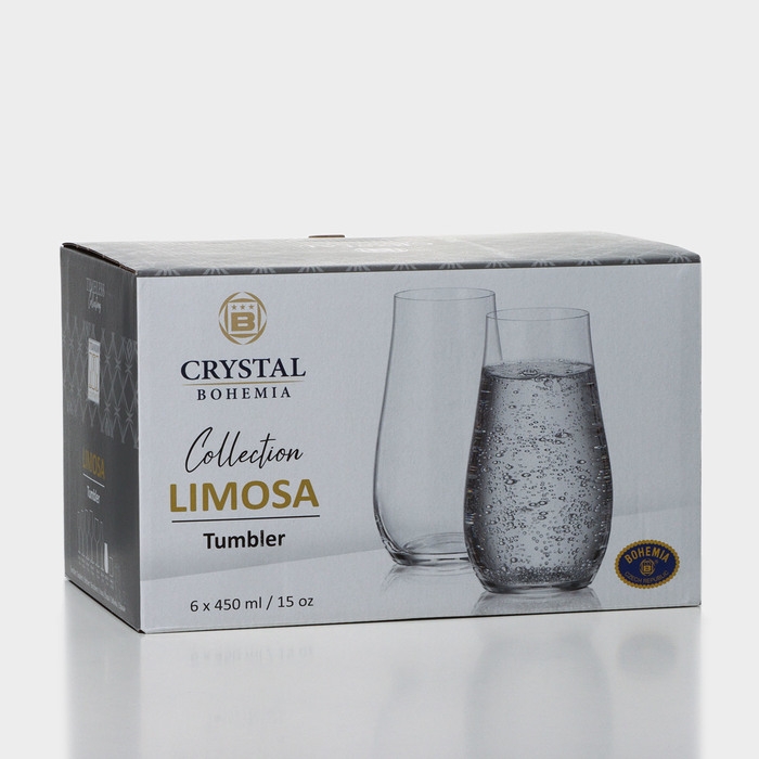 Набор стеклянных стаканов для воды LIMOSA, 450 мл, 6 шт Набор стеклянных стаканов для воды LIMOSA, 450 мл, 6 шт