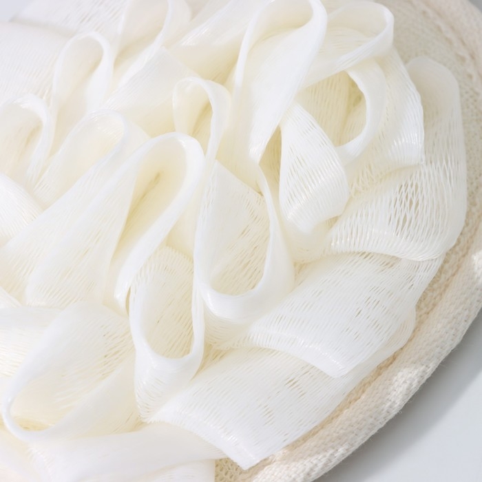 Мочалка для тела массажная со скрабером Доляна «Афродита», 11×16 см, цвет бежевый Мочалка для тела массажная со скрабером Доляна «Афродита», 11×16 см, цвет бежевый