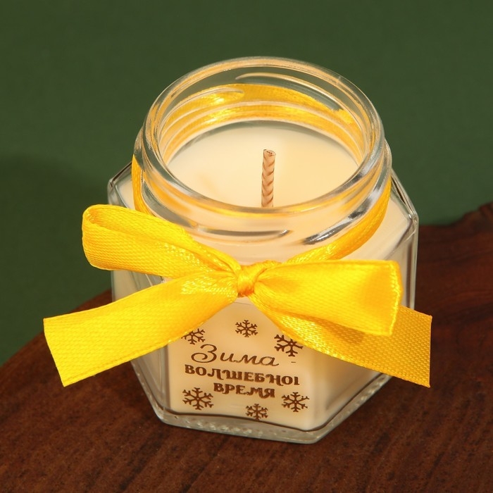 Свеча новогодняя в банке «Зима - волшебное время», аромат ваниль, 6,5 х 5,5 см Свеча новогодняя в банке «Зима - волшебное время», аромат ваниль, 6,5 х 5,5 см