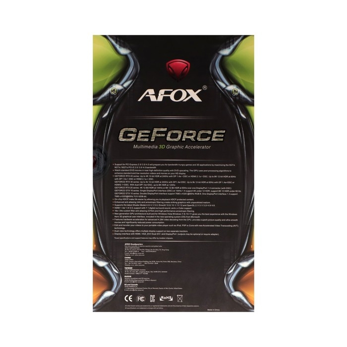 Видеокарта Afox RTX2060, 6Гб, 192bit, GDDR6, DVI, HDMI, DP, HDCP Видеокарта Afox RTX2060, 6Гб, 192bit, GDDR6, DVI, HDMI, DP, HDCP