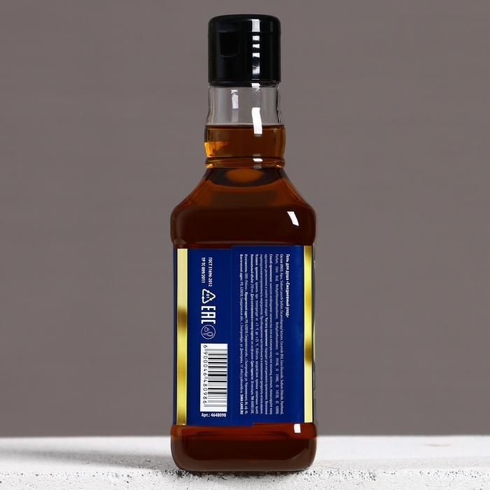 Гель для душа во флаконе виски «Настоящему мужику», 250 мл, аромат древесный с пряными нотами, Новый Год