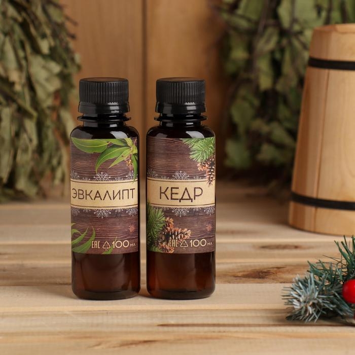Набор ароматизаторов 2 шт по 100 мл Набор ароматизаторов 2 шт по 100 мл "100% банщику", эвкалипт, кедр