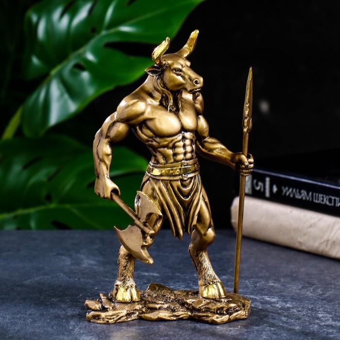 Фигура  Фигура "Минотавр" золото, 13,5х9х23см