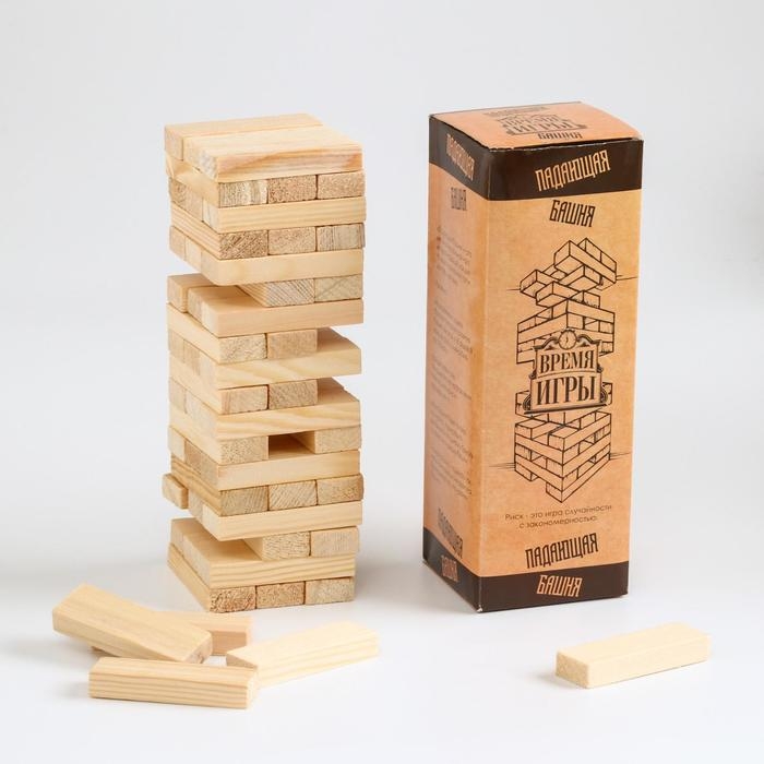 Падающая башня , 54 бруска, 18,5х6см Падающая башня , 54 бруска, 18,5х6см