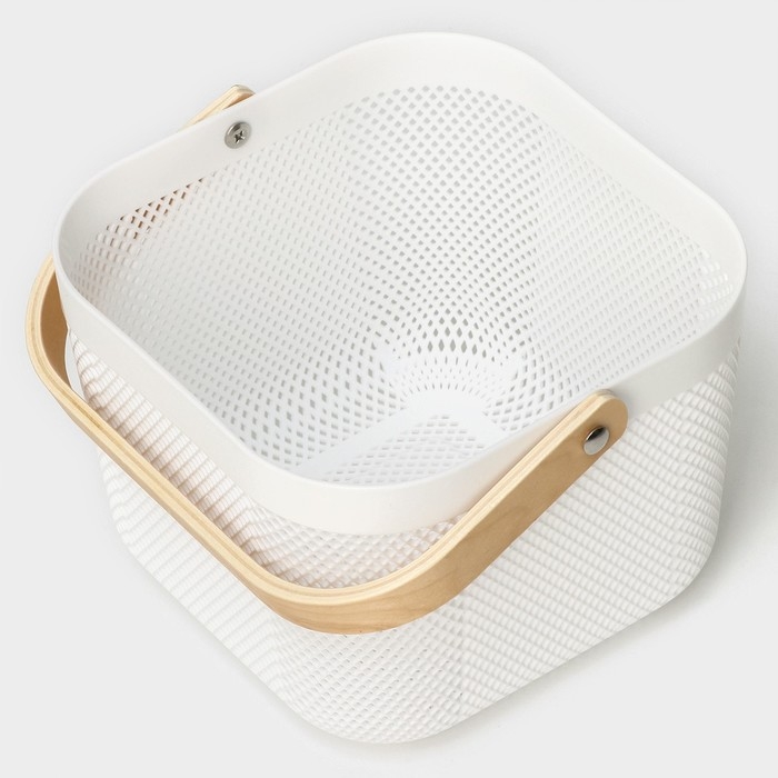 Корзина для хранения LaDо́m «Скандинавия», 23,5×24×18 см, цвет белый Корзина для хранения LaDо́m «Скандинавия», 23,5×24×18 см, цвет белый