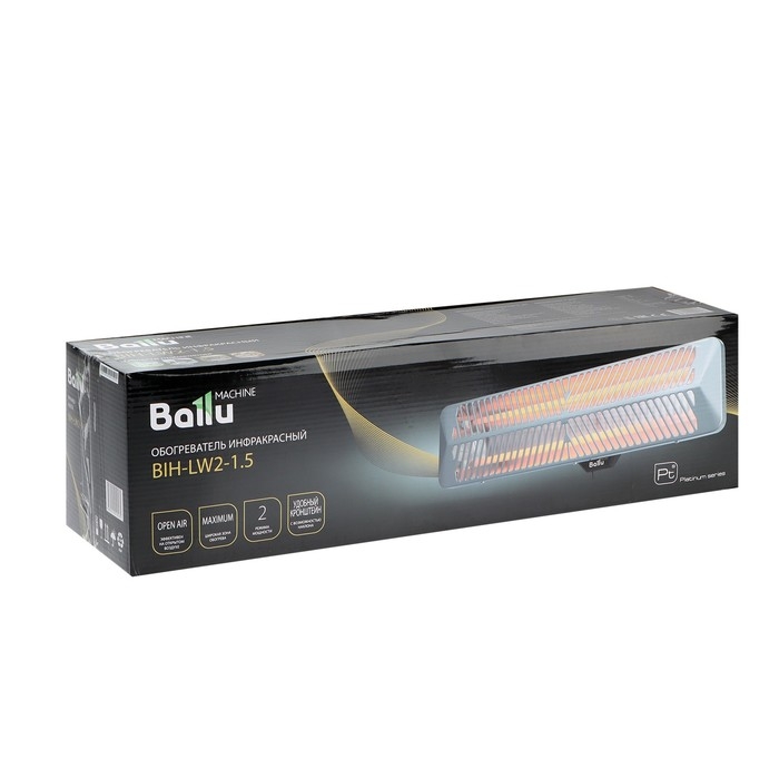 Обогреватель Ballu BIH-LW2-1.5, инфракрасный, 1500 Вт, 25 м2, серый Обогреватель Ballu BIH-LW2-1.5, инфракрасный, 1500 Вт, 25 м2, серый