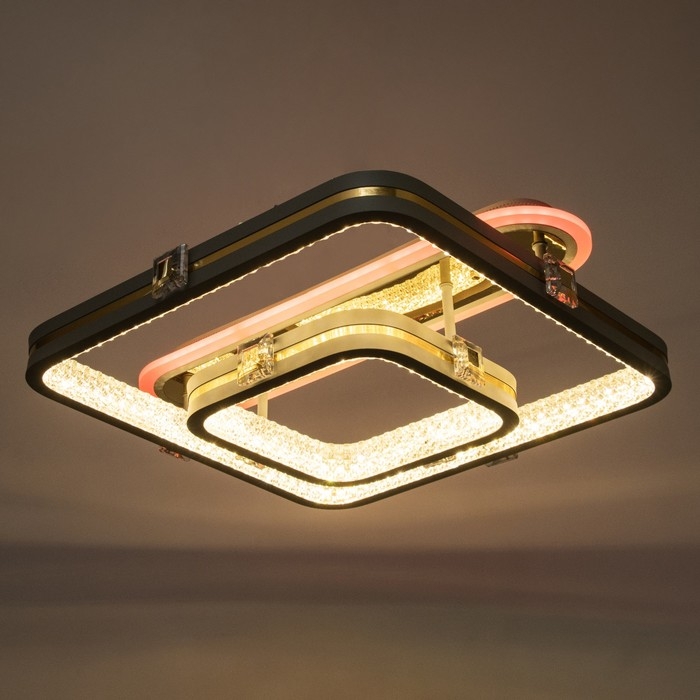 Люстра с ПДУ Люстра с ПДУ "Люминара" 2хLED 106Вт 3000-6000К RGB серый золотой 50х47х16см