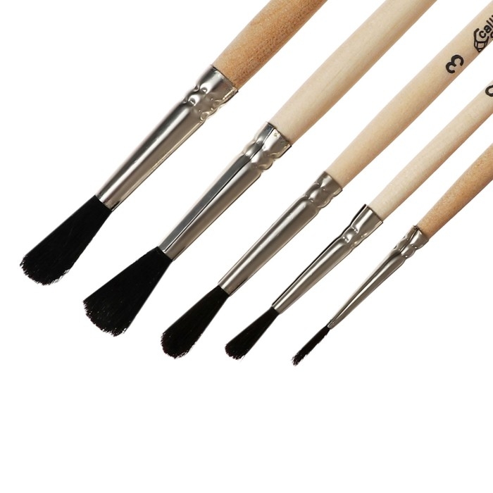 Набор кистей Белка 5 штук, Calligrata №4 (круглые №: 1, 2, 3, 4, 5), деревянная ручка, в пенале Набор кистей Белка 5 штук, Calligrata №4 (круглые №: 1, 2, 3, 4, 5), деревянная ручка, в пенале