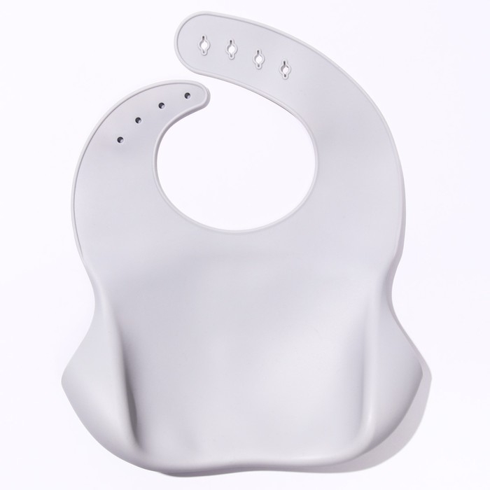 Нагрудник для кормления силиконовый с карманом, цвет серый Нагрудник для кормления силиконовый с карманом, цвет серый