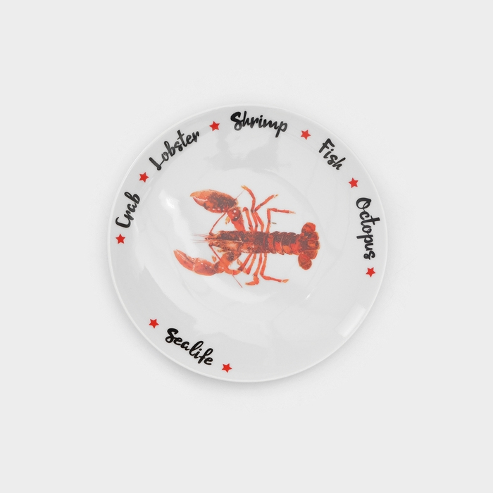 Набор фарфоровых тарелок для пиццы Sealife, 7 предметов, рисунок МИКС Набор фарфоровых тарелок для пиццы Sealife, 7 предметов, рисунок МИКС
