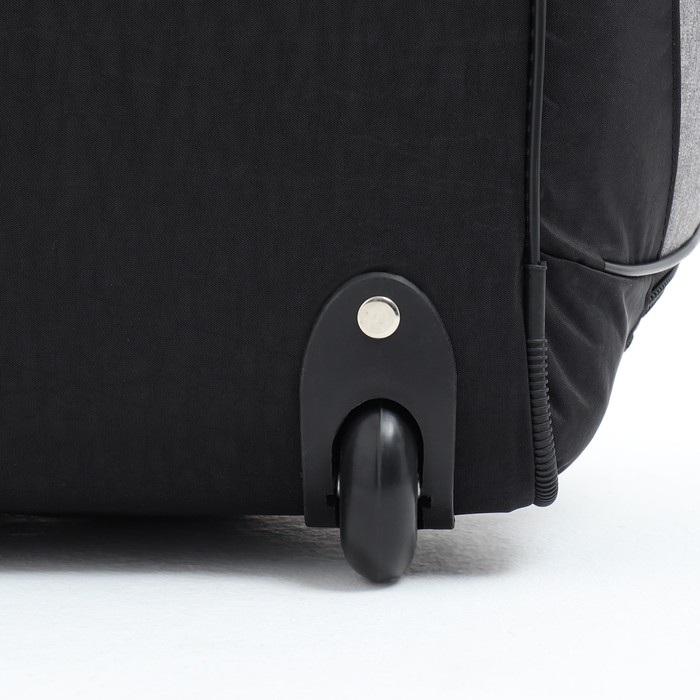 Сумка дорожная на колёсах, отдел на молнии, отдел для обуви, 3 наружных кармана, цвет чёрный/серый Сумка дорожная на колёсах, отдел на молнии, отдел для обуви, 3 наружных кармана, цвет чёрный/серый