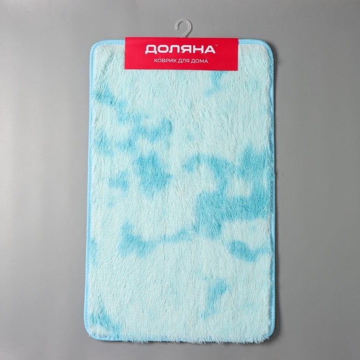 Коврик Доляна «Пушистик», 50×80 см, цвет голубой Коврик Доляна «Пушистик», 50×80 см, цвет голубой