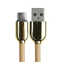 Кабель Type-C - USB, 6 А, оплётка TPE, морозоустойчивый, 1 метр, желтый