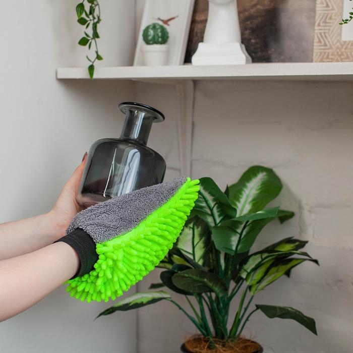 Варежка для деликатной уборки Raccoon, 22×15 см, 47 гр, микрофибра букли двухсторонняя Варежка для деликатной уборки Raccoon, 22×15 см, 47 гр, микрофибра букли двухсторонняя