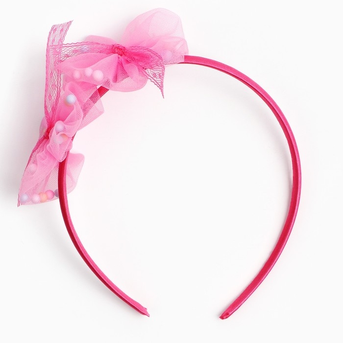 Ободок для волос розовый, цветы, 11 см, Коты аристократы Ободок для волос розовый, цветы, 11 см, Коты аристократы