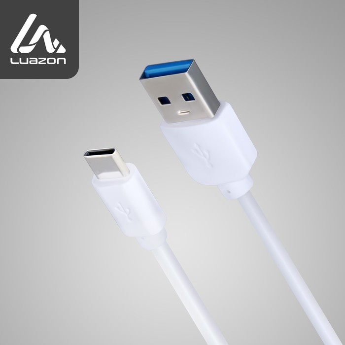 Кабель LuazON, Type-C - USB, 1 А, 1.5 м, белый Кабель LuazON, Type-C - USB, 1 А, 1.5 м, белый