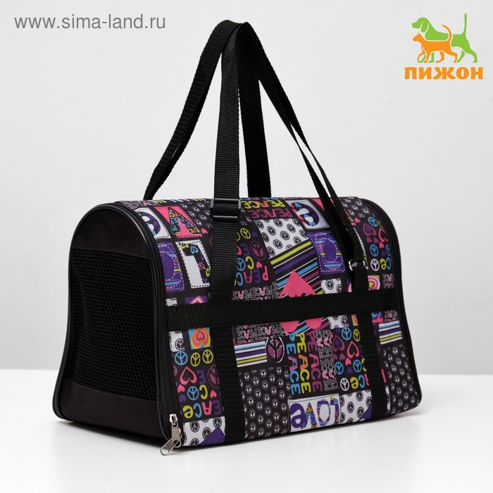 Сумка - переноска для животных, раскладная, нейлон, 39 х 23 х 25 см, микс расцветок Сумка - переноска для животных, раскладная, нейлон, 39 х 23 х 25 см, микс расцветок