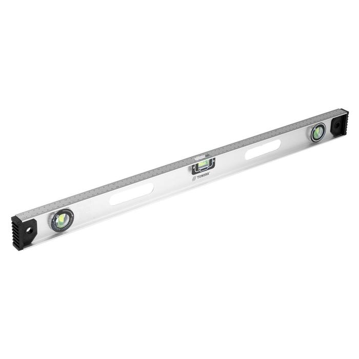 Уровень алюминиевый ТУНДРА  Уровень алюминиевый ТУНДРА "Рельс", 3 глазка (1 поворотный), 800 мм