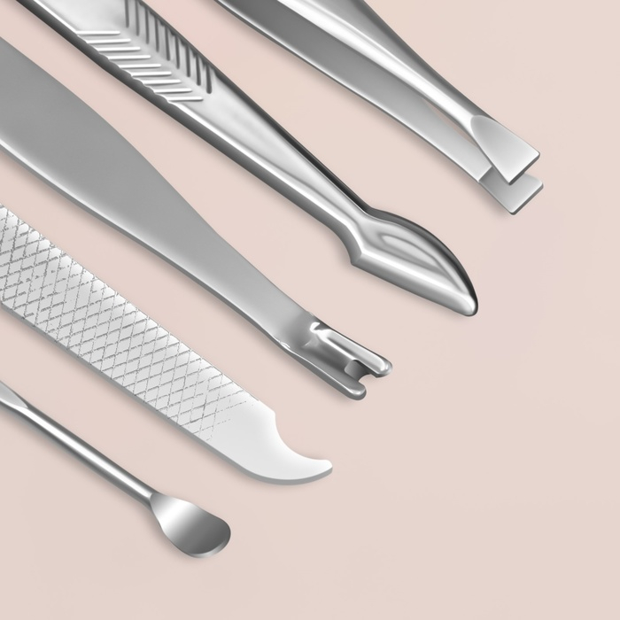 Набор маникюрный «Рептилия», 8 предметов, в футляре, цвет коричневый