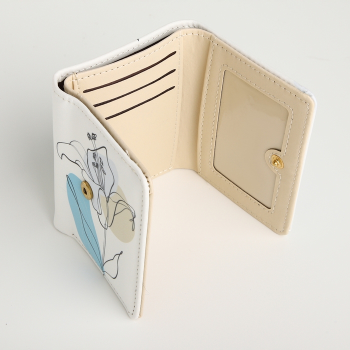 Кошелёк женский на кнопке, цвет белый Кошелёк женский на кнопке, цвет белый