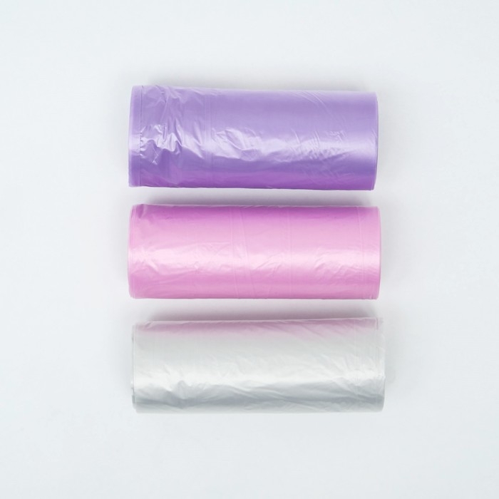 Пакеты для уборки за собаками однотонные (3 рулона по 15 пакетов 29х21 см), микс цветов №2 Пакеты для уборки за собаками однотонные (3 рулона по 15 пакетов 29х21 см), микс цветов №2