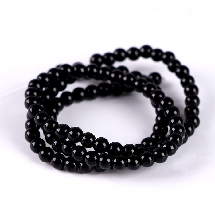 Бусины из натурального камня «Чёрный агат» набор 90 шт., размер 1 шт. — 4 мм Бусины из натурального камня «Чёрный агат» набор 90 шт., размер 1 шт. — 4 мм