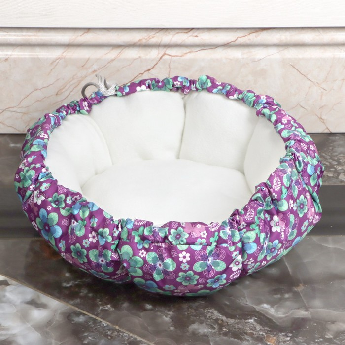 Лежанка-трансформер флисовая на затяжках, 50 см, микс цветов Лежанка-трансформер флисовая на затяжках, 50 см, микс цветов