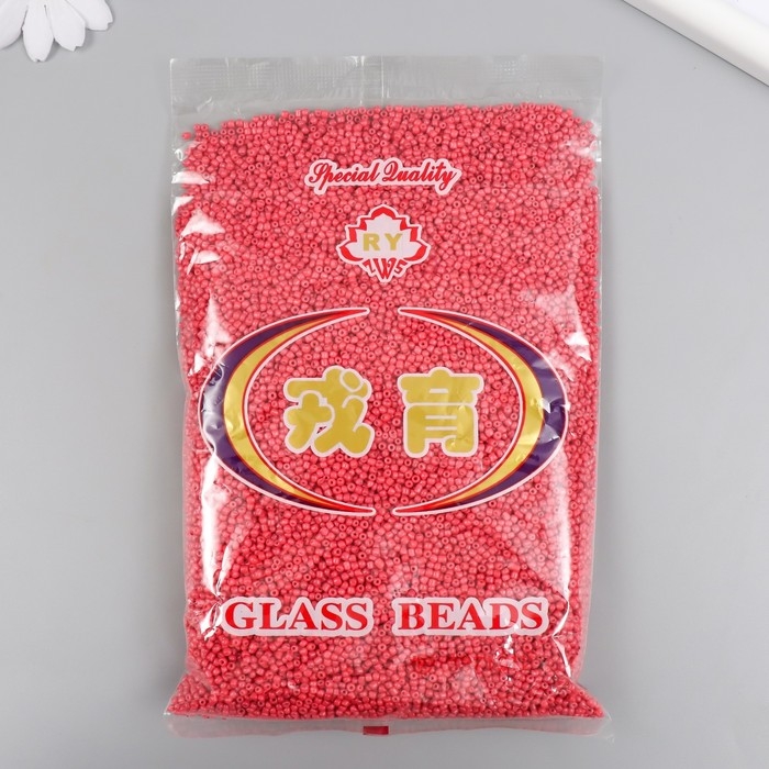 Бисер стекло 12/0  Бисер стекло 12/0 "Коралл" яркий 450 гр