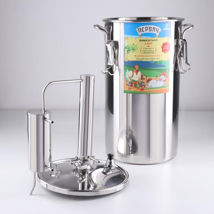 Самогонный аппарат «Первач Элит», 20Т, 20 л, термометр, клапан избыточного давления, слив отходов, охлаждение Самогонный аппарат «Первач Элит», 20Т, 20 л, термометр, клапан избыточного давления, слив отходов, охлаждение