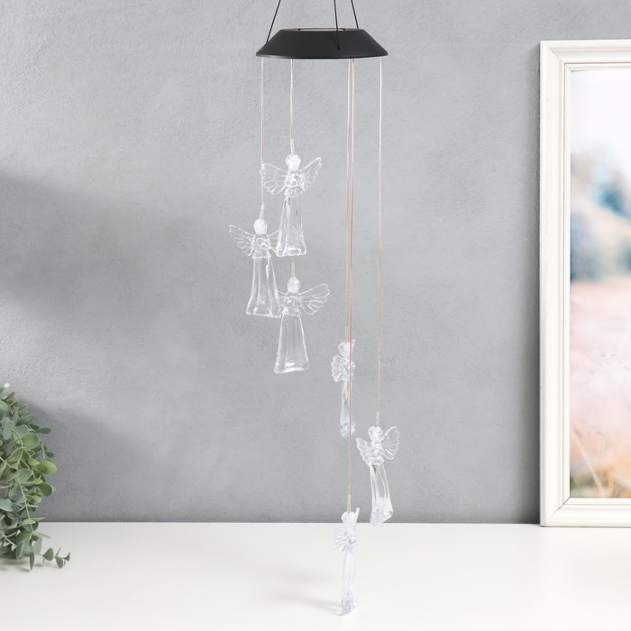 Музыка ветра с подсветкой от солнечной батареи Музыка ветра с подсветкой от солнечной батареи "Ангелы" 13х13х55 см