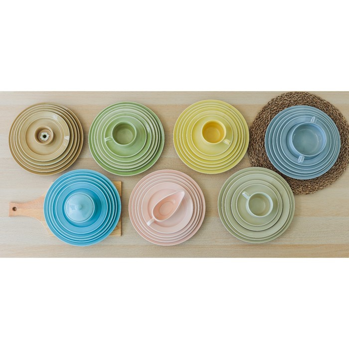 Тарелка мелкая «Акварель», d=20 см, цвет голубой Тарелка мелкая «Акварель», d=20 см, цвет голубой