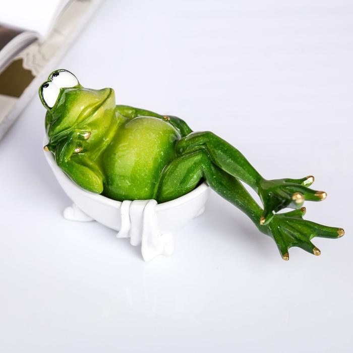 Сувенир полистоун лак Сувенир полистоун лак "Лягуха в ванной" 9х18,5х10 см