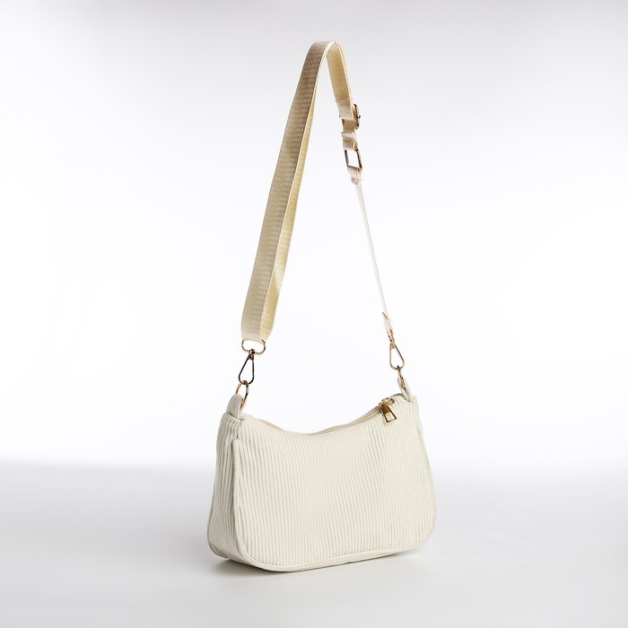 Сумка женская багет на молнии, цвет молочный Сумка женская багет на молнии, цвет молочный