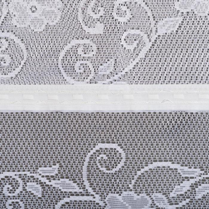 Тюль на кухню со шторной лентой, 305х165 см, цвет белый, 100% полиэстер Тюль на кухню со шторной лентой, 305х165 см, цвет белый, 100% полиэстер