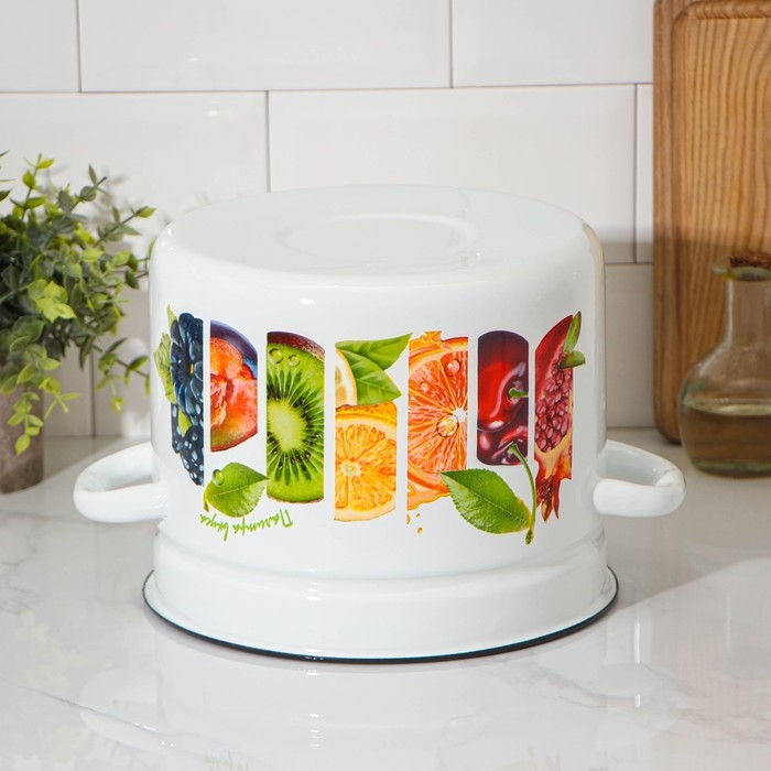 Кастрюля эмалированная цилиндрическая, 7 л, деколь МИКС Кастрюля эмалированная цилиндрическая, 7 л, деколь МИКС