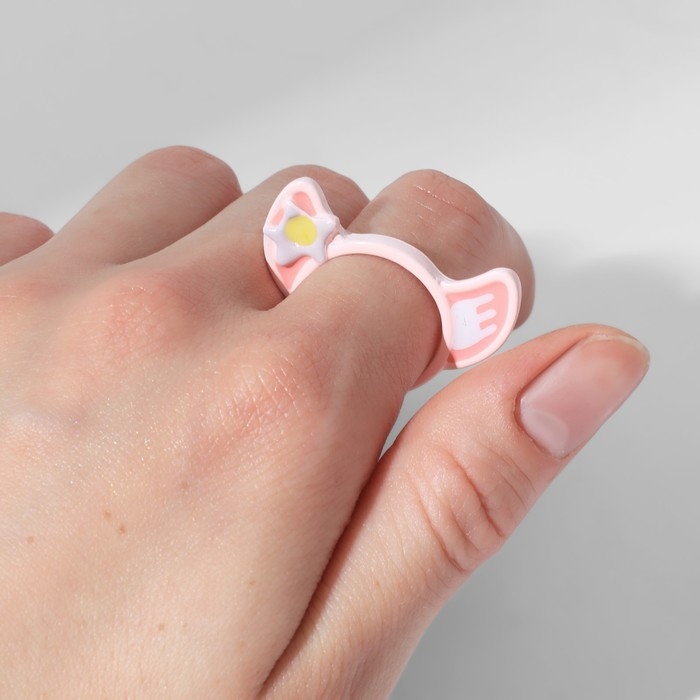 Кольцо «Монстрик» уши, цвет бело-розовый, безразмерное Кольцо «Монстрик» уши, цвет бело-розовый, безразмерное