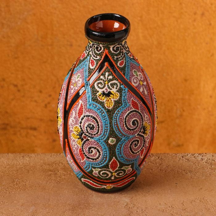 Ваза Риштанская Керамика Ваза Риштанская Керамика "Узоры", 17 см, микс