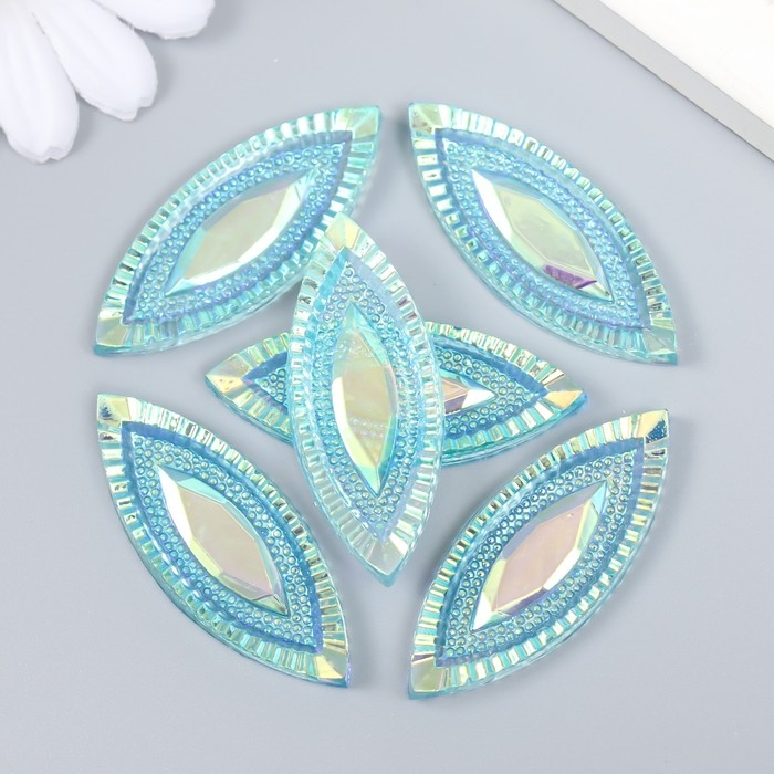 Декор для творчества пластик Декор для творчества пластик "Глаз" голография голубой набор 6 шт 2х5 см