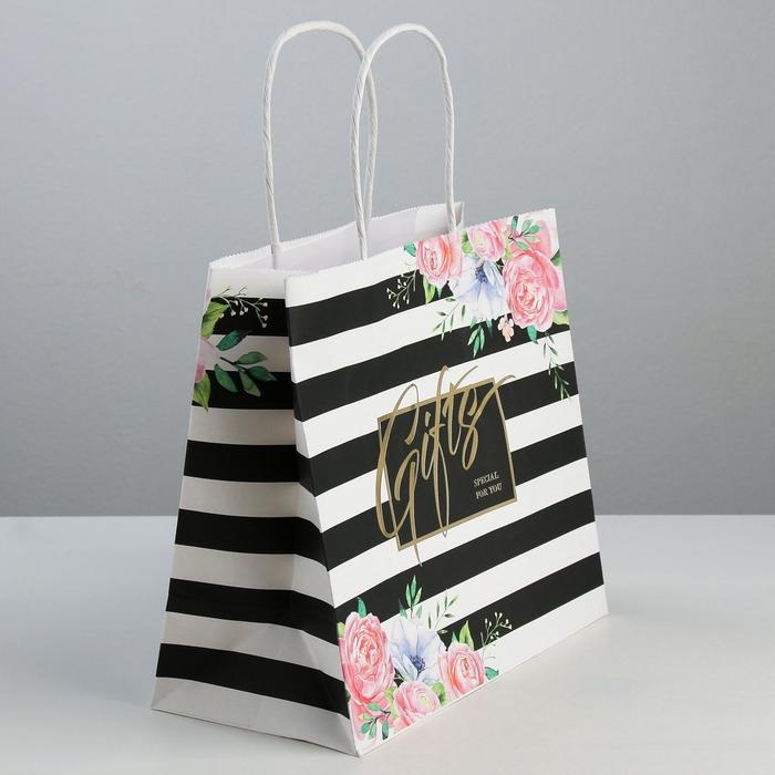 Пакет подарочный крафтовый, упаковка, «Gifts», 25 х 22 х 12 см Пакет подарочный крафтовый, упаковка, «Gifts», 25 х 22 х 12 см