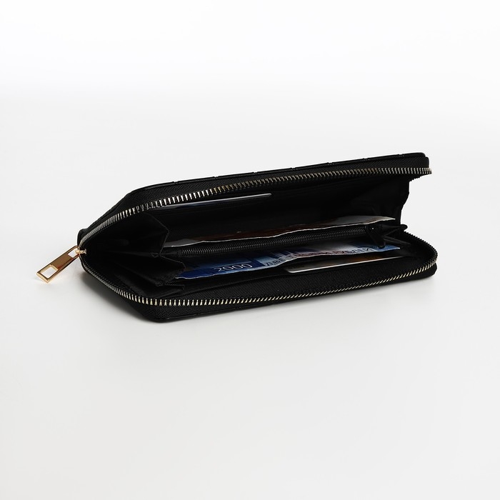Кошелёк на молнии, цвет чёрный Кошелёк на молнии, цвет чёрный