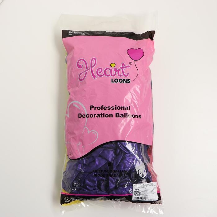 Шар латексный сердце 12 Шар латексный сердце 12", перламутровый, набор 100 шт., цвет фиолетовый