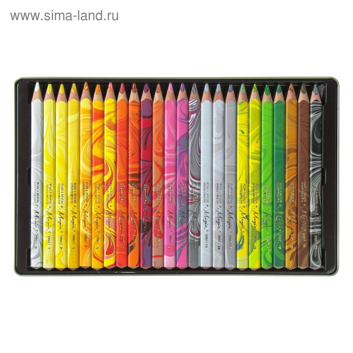Карандаши 24 цвета Koh-I-Noor 3408 Magic + карандаш-блендер, в металлическом пенале Карандаши 24 цвета Koh-I-Noor 3408 Magic + карандаш-блендер, в металлическом пенале