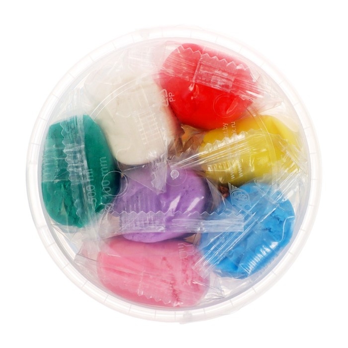 Тесто для лепки 7 цветов по 60 г,  Тесто для лепки 7 цветов по 60 г, "Игротека" в пластиковом ведре